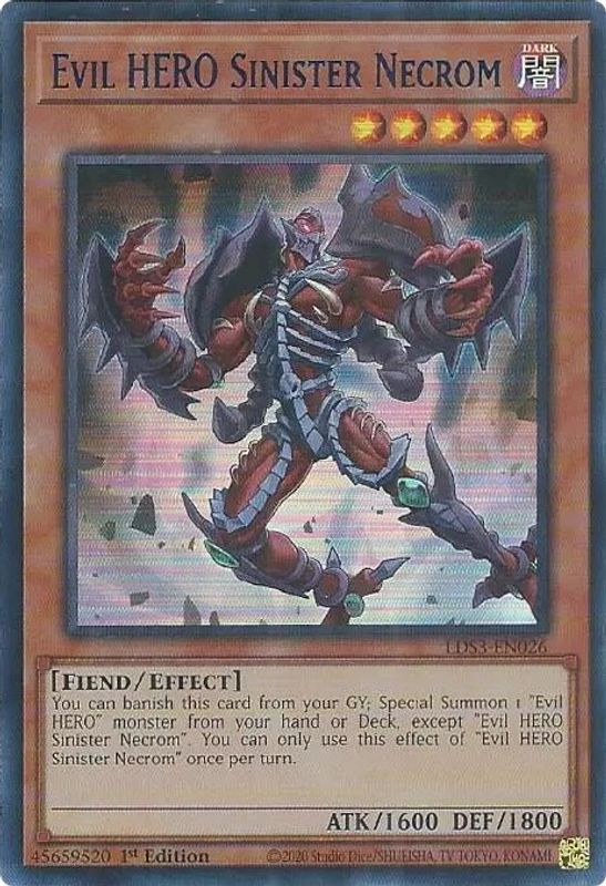 Evil HERO Sinister Necrom (Blue) - LDS3-EN026 - Ultra Rare