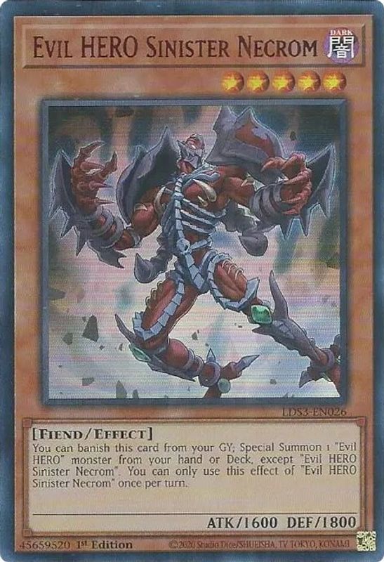 Evil HERO Sinister Necrom (Red) - LDS3-EN026 - Ultra Rare