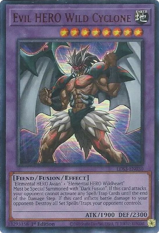 Evil HERO Wild Cyclone (Red) - LDS3-EN030 - Ultra Rare