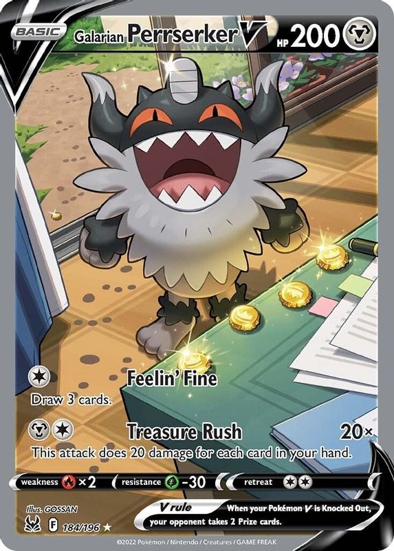 Galarian Perrserker V (Alternate Full Art) - 184/196 - Ultra Rare