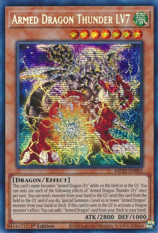 Armed Dragon Thunder LV7 - MP22-EN002 - Prismatic Secret Rare