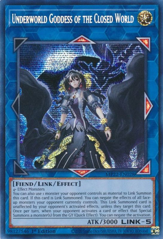 Underworld Goddess of the Closed World - MP22-EN028 - Prismatic Secret Rare