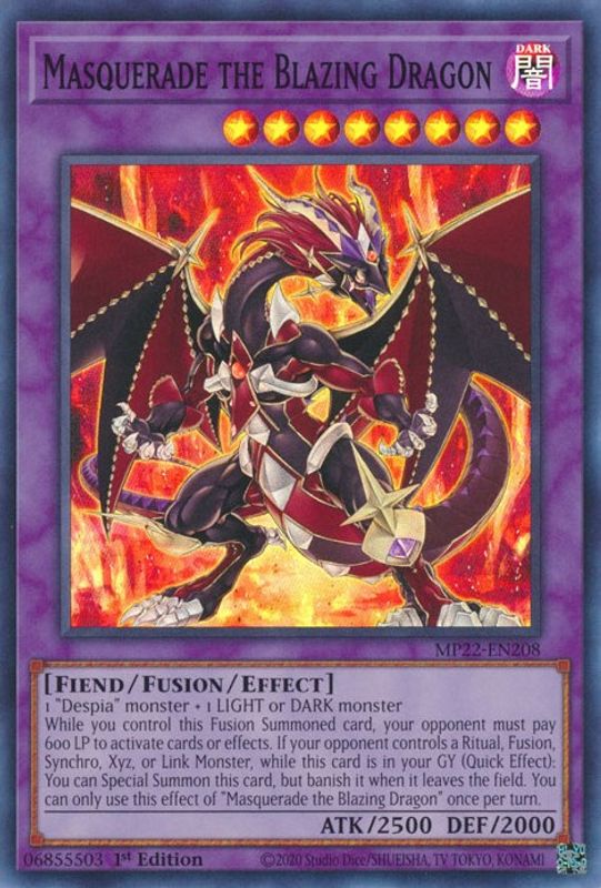 Masquerade the Blazing Dragon - MP22-EN208 - Super Rare