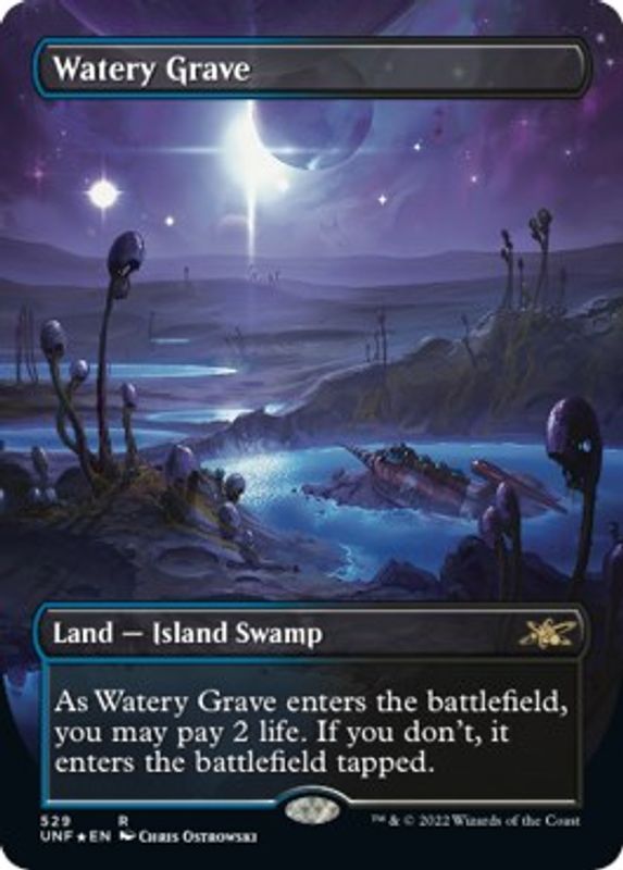 Watery Grave (Borderless) (Galaxy Foil) - 529 - Rare