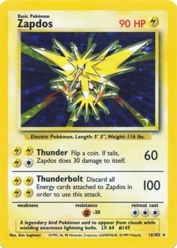 Zapdos - 016/102 - Holo Rare