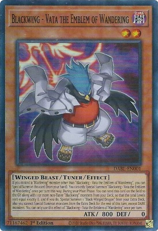 Blackwing - Vata the Emblem of Wandering - DABL-EN001 - Super Rare