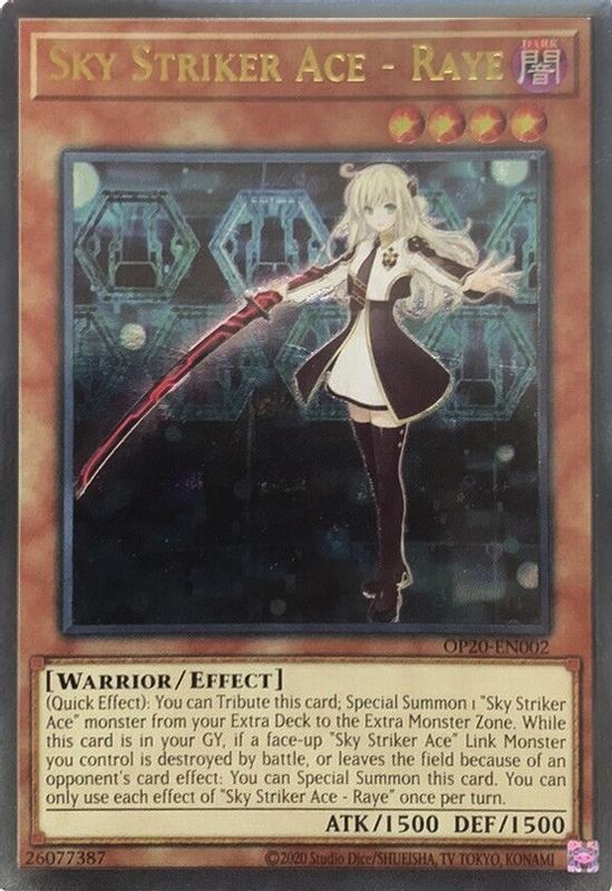 Sky Striker Ace - Raye - OP20-EN002 - Ultimate Rare