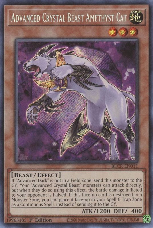 Advanced Crystal Beast Amethyst Cat - BLCR-EN011 - Secret Rare