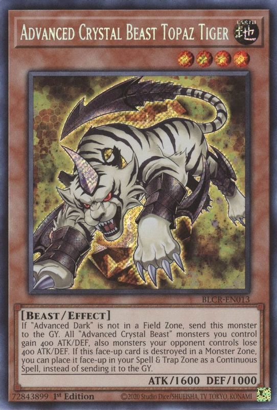 Advanced Crystal Beast Topaz Tiger - BLCR-EN013 - Secret Rare