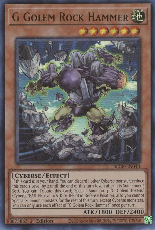 G Golem Rock Hammer - BLCR-EN040 - Ultra Rare