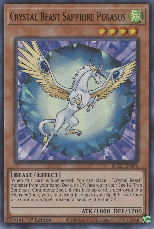 Crystal Beast Sapphire Pegasus - BLCR-EN053 - Ultra Rare