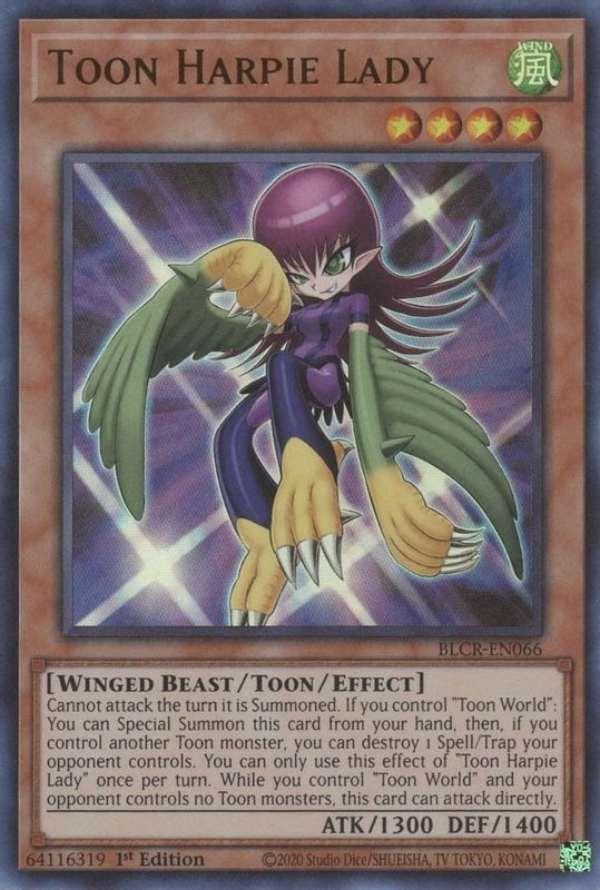 Toon Harpie Lady - BLCR-EN066 - Ultra Rare