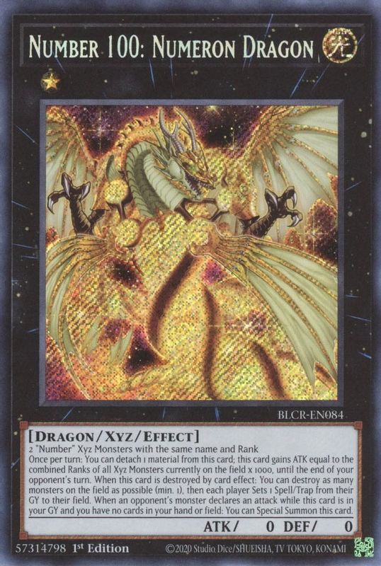 Number 100: Numeron Dragon - BLCR-EN084 - Secret Rare