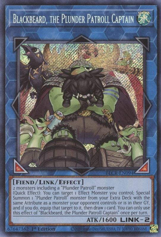 Blackbeard, the Plunder Patroll Captain - BLCR-EN094 - Secret Rare