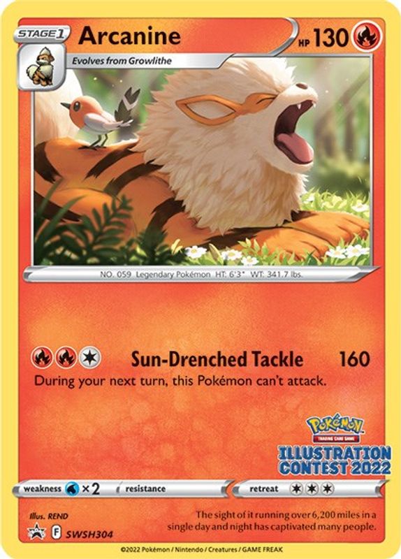 Arcanine (Illustration Contest 2022) - SWSH304 - Promo