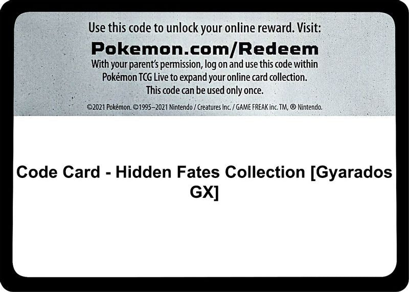 Code Card - Hidden Fates Collection [Gyarados GX] - Code Card