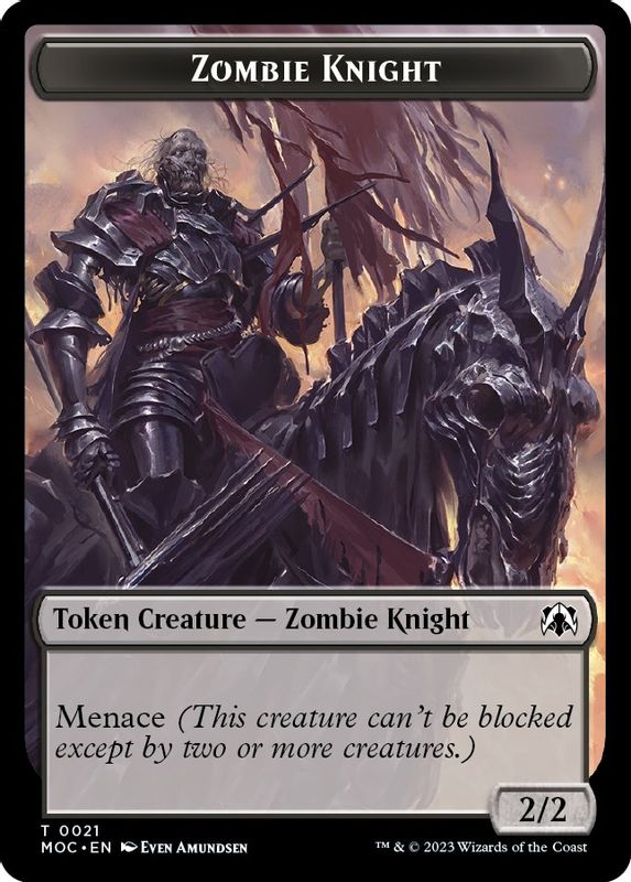 Zombie Knight // Human Double-sided Token - 21 // 6 - Token