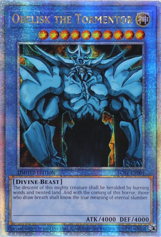 Obelisk the Tormentor (Quarter Century Secret Rare) - LC01-EN001 - Quarter Century Secret Rare