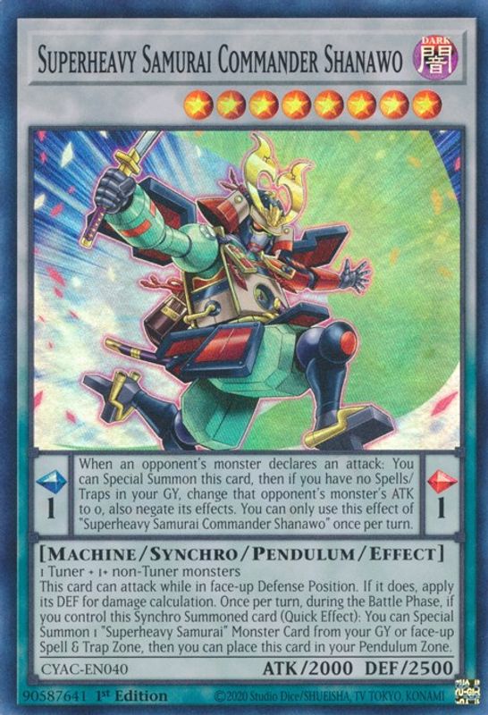 Superheavy Samurai Commander Shanawo - CYAC-EN040 - Super Rare