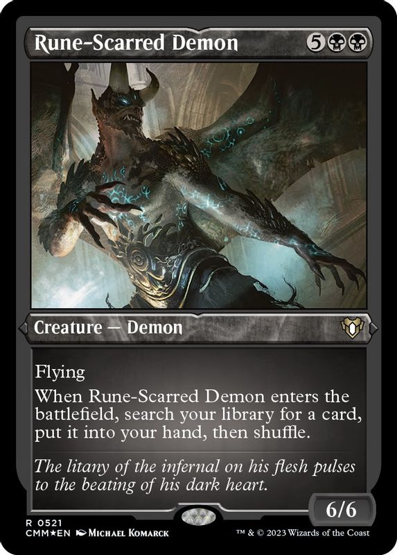 Rune-Scarred Demon (Foil Etched) - 521 - Rare