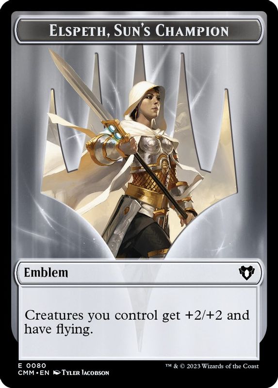 Emblem - Elspeth, Sun's Champion // Copy (0055) Double-Sided Token - 80 // 55 - Token