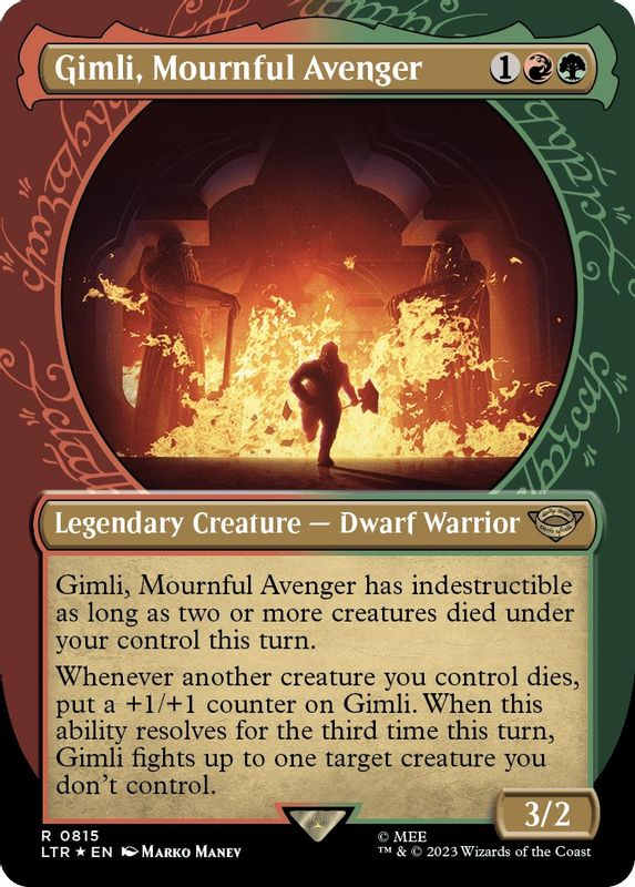 Gimli, Mournful Avenger (Showcase) (Surge Foil) - 815 - Rare