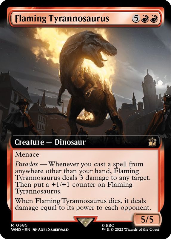 Flaming Tyrannosaurus (Extended Art) - 385 - Rare