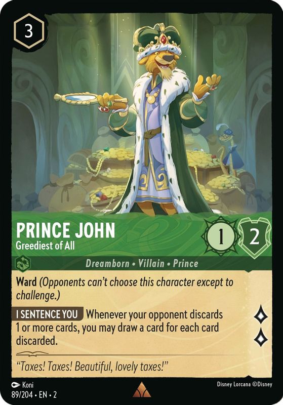 Prince John - Greediest of All - 89/204 - Rare