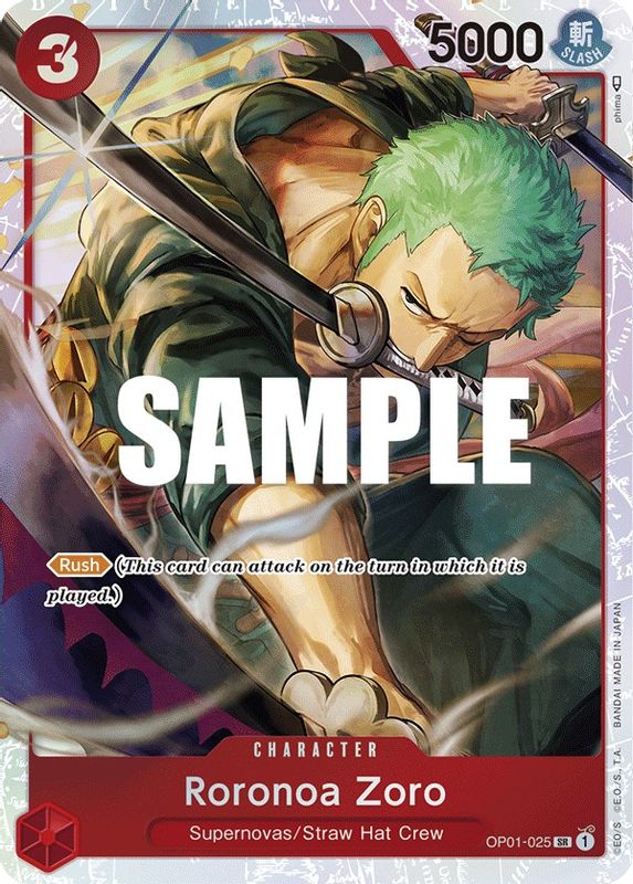 Roronoa Zoro - OP01-025 (Ultra Deck: The Three Captains) - OP01-025 - Super Rare