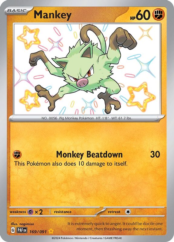 Mankey - 169/091 - 169/091 - Shiny Rare