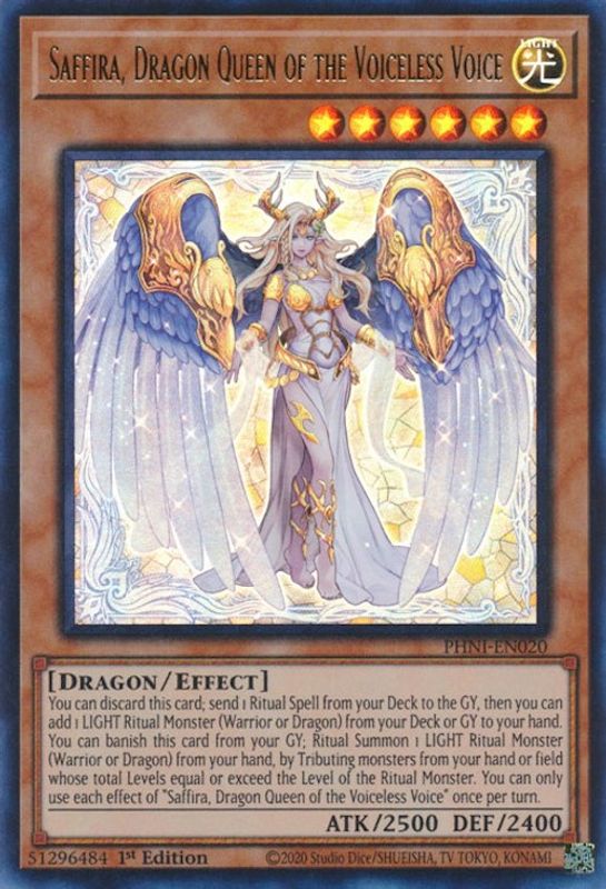 Saffira, Dragon Queen of the Voiceless Voice - PHNI-EN020 - Ultra Rare