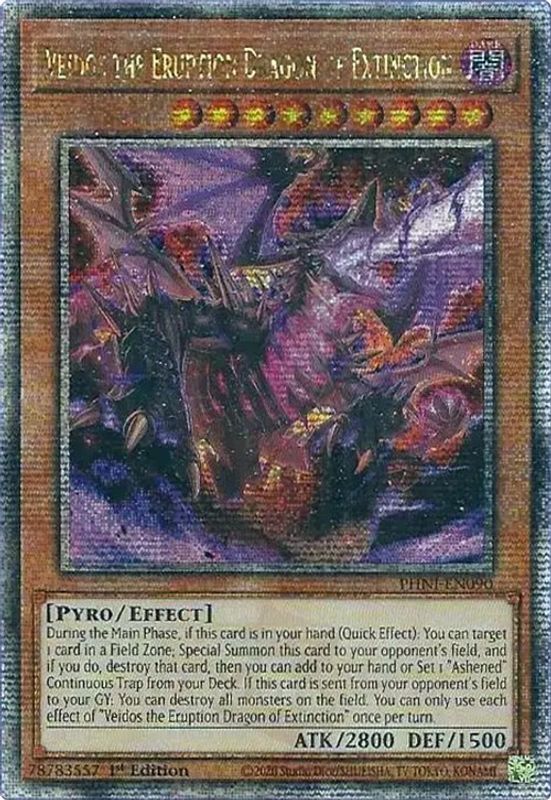 Veidos the Eruption Dragon of Extinction (Quarter Century Secret Rare) - PHNI-EN090 - Quarter Century Secret Rare