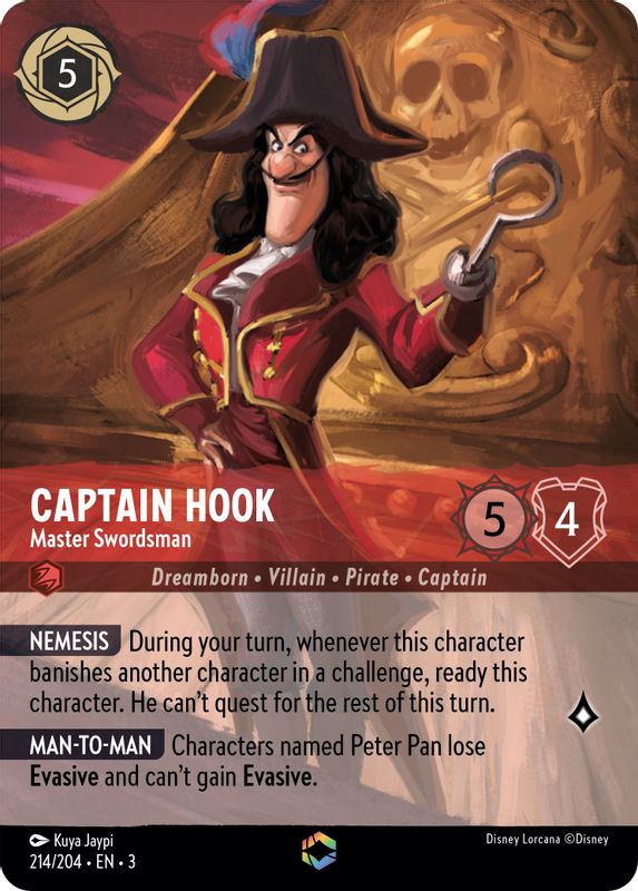 Captain Hook - Master Swordsman (Alternate Art) - 214/204 - Enchanted