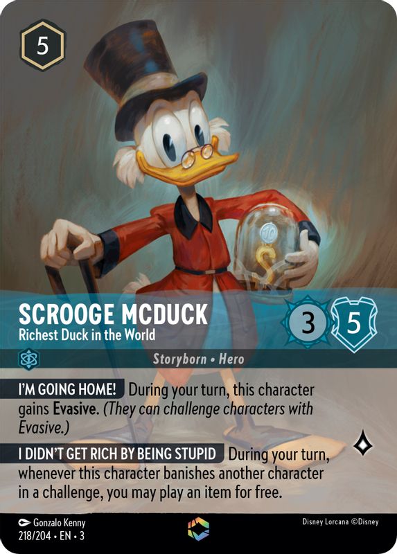 Scrooge McDuck - Richest Duck in the World (Alternate Art) - 218/204 - Enchanted