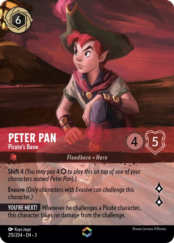 Peter Pan - Pirate's Bane (Alternate Art) - 215/204 - Enchanted