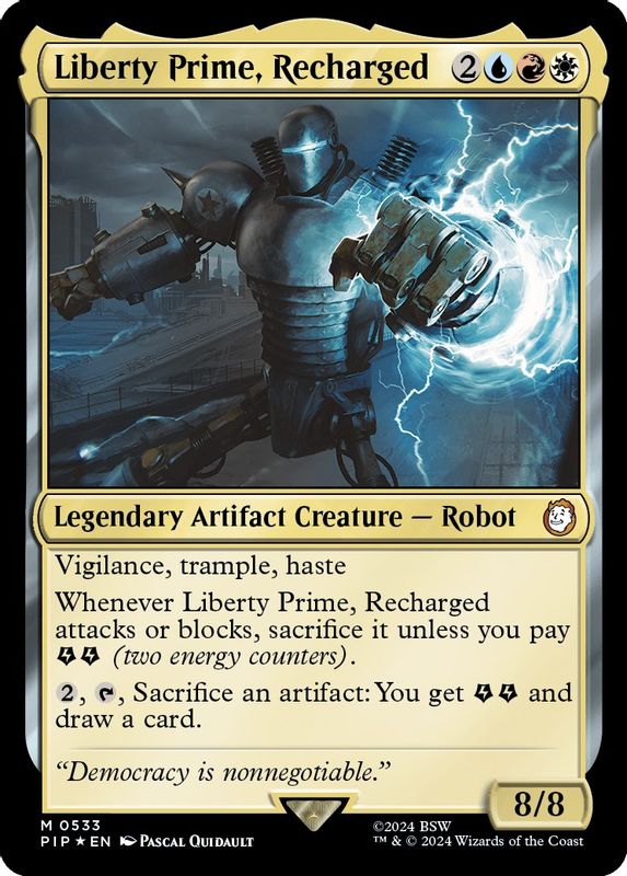 Liberty Prime, Recharged (Surge Foil) - 533 - Mythic