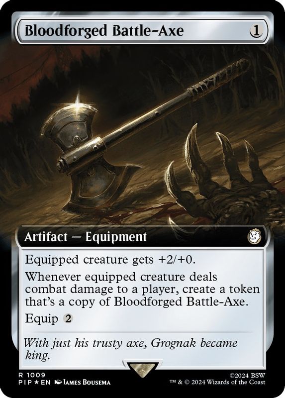 Bloodforged Battle-Axe (Extended Art) (Surge Foil) - 1009 - Rare