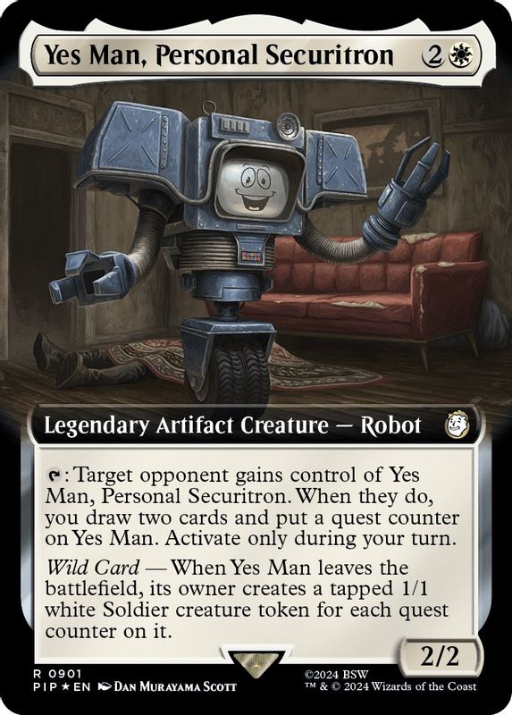 Yes Man, Personal Securitron (Extended Art) (Surge Foil) - 901 - Rare