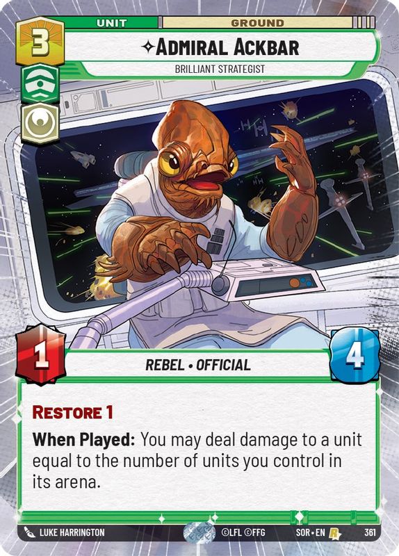 Admiral Ackbar - Brilliant Strategist (Hyperspace) - 361 - Rare