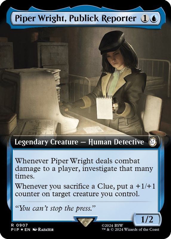 Piper Wright, Publick Reporter (Extended Art) (Surge Foil) - 907 - Rare