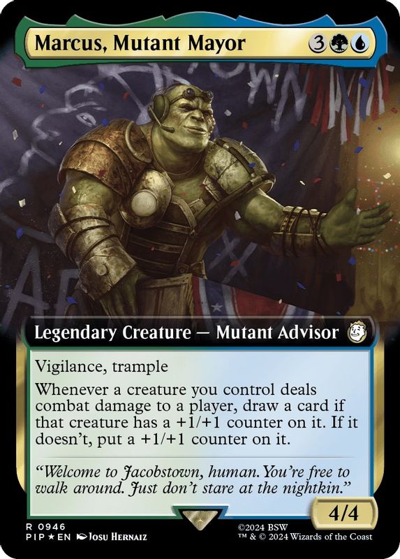 Marcus, Mutant Mayor (Extended Art) (Surge Foil) - 946 - Rare